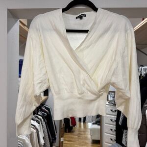 Fashion Nova Cream Wrap Blouse